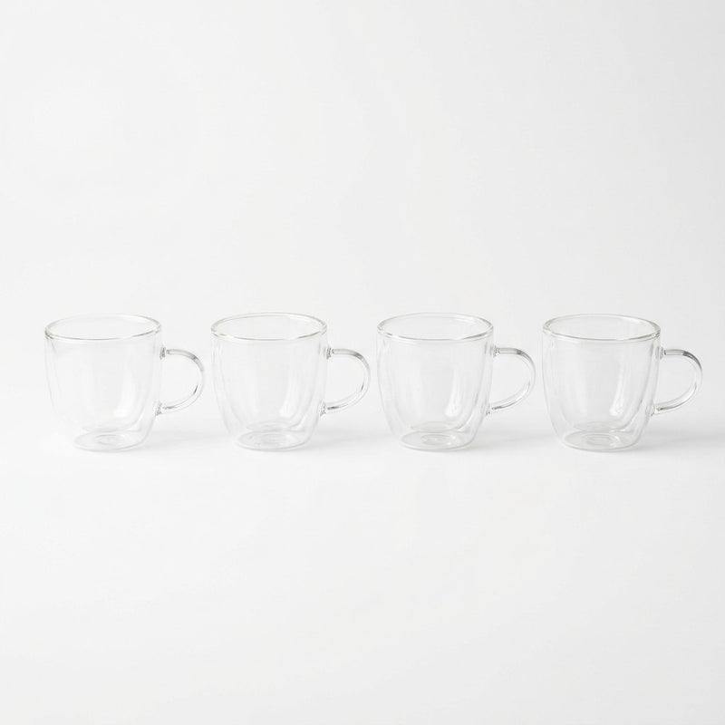 CremaHome double-wall glass espresso cups, set of 4