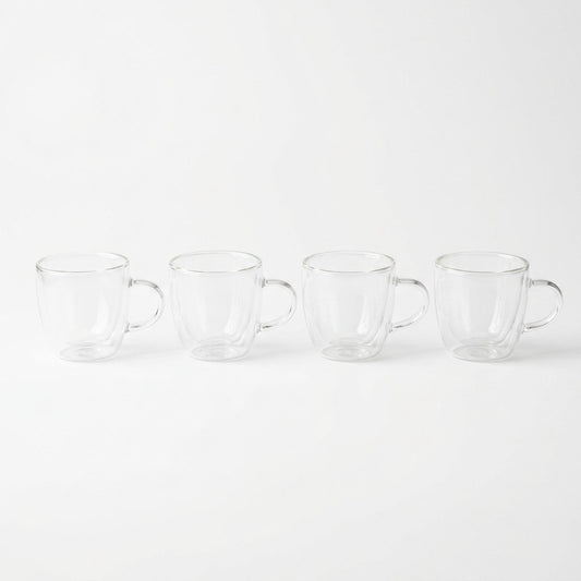 CremaHome double-wall glass espresso cups, set of 4