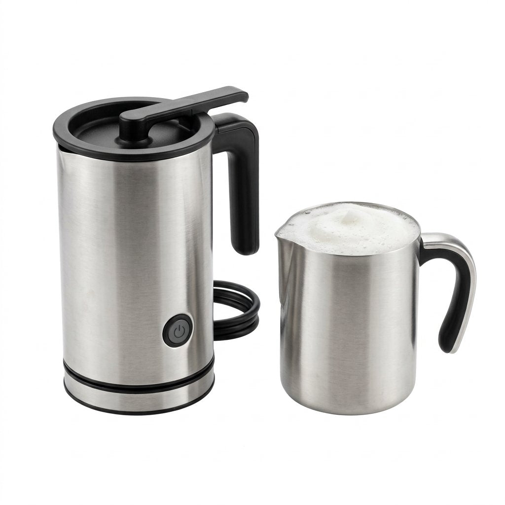 CremaHome 4-in-1 electric milk frother and steamer