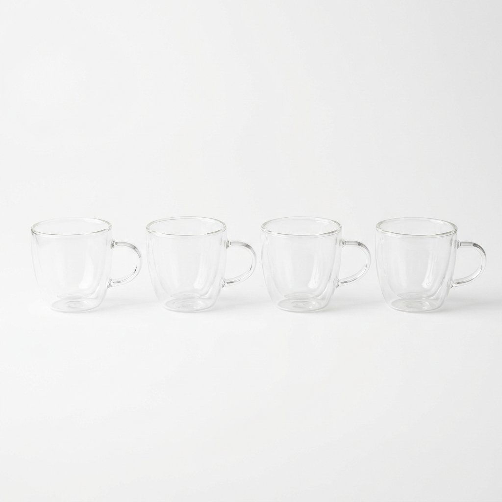 Double-wall glass espresso cups